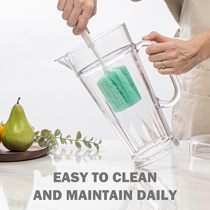 bzyoo 64oz (2 Quarts) Liberty Clear Water Pitcher with Lid – Break Resistance, BPA Free Great for Ice Tea, Sangria, Lemonade, Party and Home