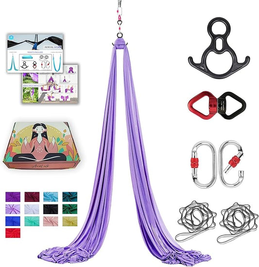 Aerial Silks 11 Yards Aerial Silks For Home Aerial Yoga Swing Aerial Yoga Hammock Swing Aerial Silk For Gymnastics-FlexoryFit