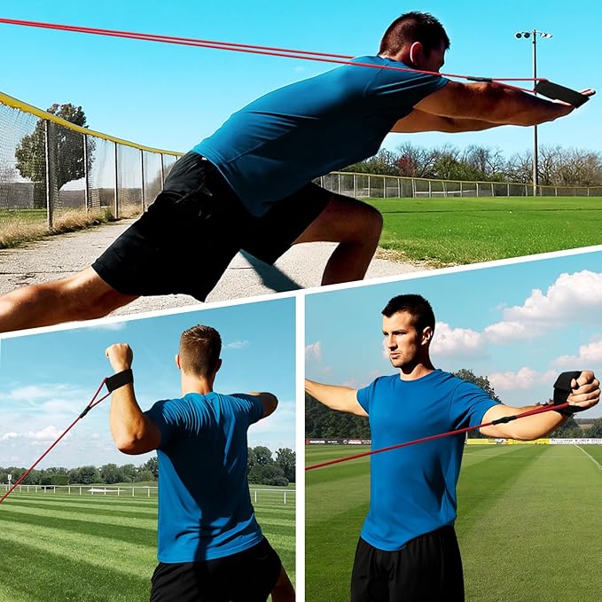 Baseball Pitching Resistance Bands - 15/30 Lb Softball Pitching Trainer, Resistance Bands for Arm Strength, Ideal for Training, Warm-Ups & Beginner Learning-FlexoryFit