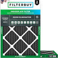 Filterbuy 15x20x1 Air Filter MERV 8 (MPR 700) Odor Eliminator Replacement (2-Pack), Electrostatic Pleated HVAC AC Furnace Filters w/Activated Carbon, Made in USA (Actual Size: 14.50 x 19.50 x 0.75)