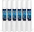 Ronaqua 10 Micron Standard 20" x 2.5" Sediment Water Filter Cartridge, NSF Certified, 4-Layer Filtration for 20” x 2.5” Whole House Systems, Compatible with FPMB5-20, SDC-25-2005/4, VX05-20, 6 Pack