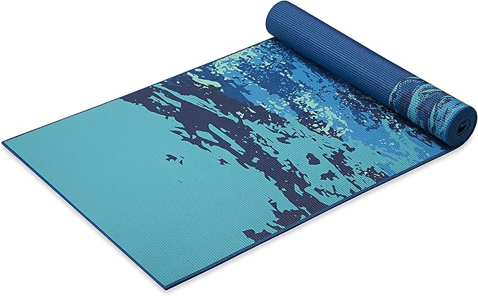 Gaiam Yoga Mat - Premium 6mm Print Reversible Extra Thick Non Slip Exercise & Fitness Mat for All Types of Yoga, Pilates & Floor Workouts (68" x 24" x 6mm Thick)-FlexoryFit