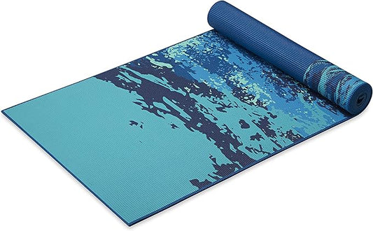 Gaiam Yoga Mat - Premium 6mm Print Reversible Extra Thick Non Slip Exercise & Fitness Mat for All Types of Yoga, Pilates & Floor Workouts (68" x 24" x 6mm Thick)-FlexoryFit