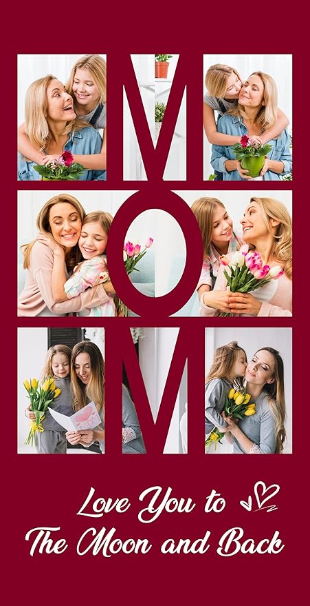 JML Mothers Day Birthday Gifts for Mom from Daughter Son, Personalized Beach Towel with Photo, Custom Beach Towel Gift for Mommy, Grandma, Women, Wife Anniversary Family Day, Summer, Holiday-FlexoryFit
