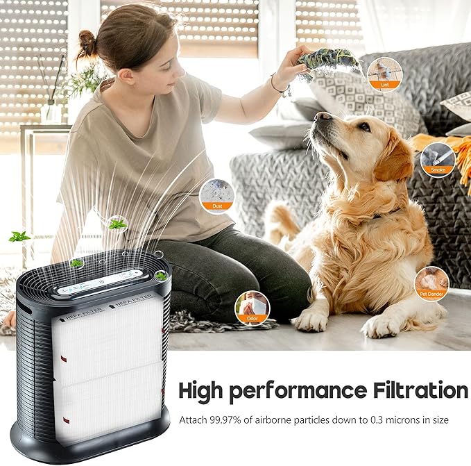 HPA200 Replacement Filter for Honeywell Air Purifi-er HPA200, HPA201, HA202, HPA204, HPA250, HPA5200, 2 R Filter and 2 Activated Carbon Pre-Filter A, 2 Pack
