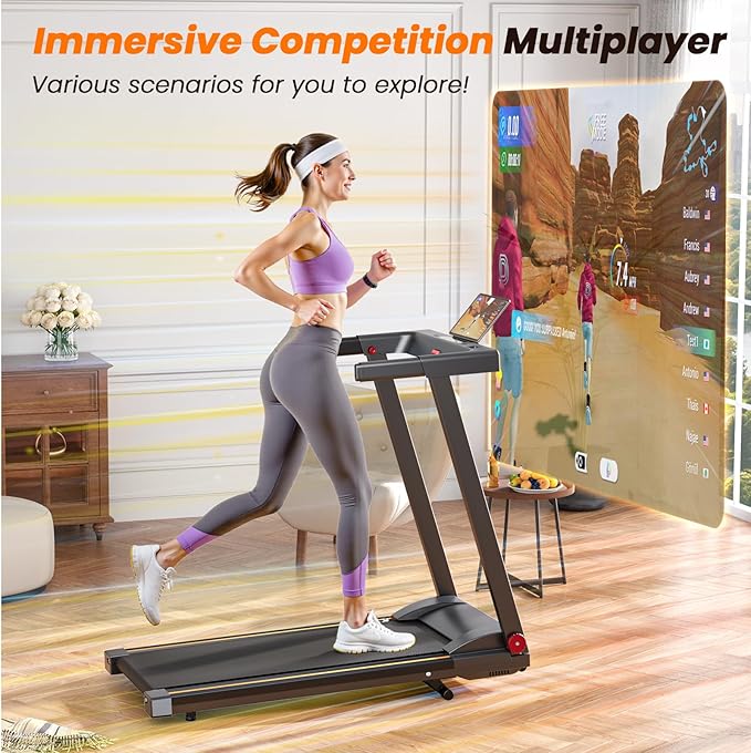 Treadmills for Home, 4-in-1 Foldable Treadmill with Incline, 300 LBS Capacity Running Treadmills for Home Small Spaces with Handles, 3.0 HP Folding Treadmill with Smart APP-FlexoryFit