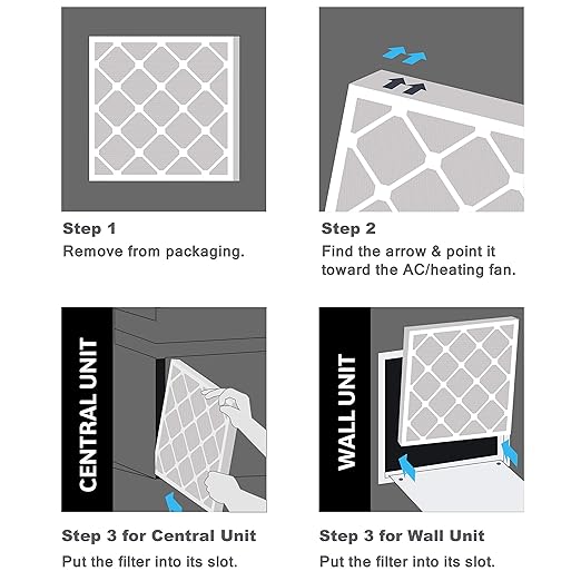 Aerostar 16x25x1 MERV 13 - 4 Count - Pleated HVAC, Furnace & Air Conditioner Filters - Removes Bacteria, Dust, Cold & Flu Germs, Lint, Mold, Pet Dander, Allergy-Causing Pollen, Smog, Smoke & Viruses