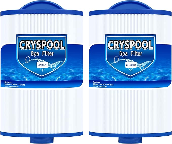 Cryspool® 06011 Filter Compatible with 6CH-47, FC-0315, PTL47W-P4, 373043 Hot Tub Filter, 47 Sq. Ft Spa Filter Cartridge, 2 Pack