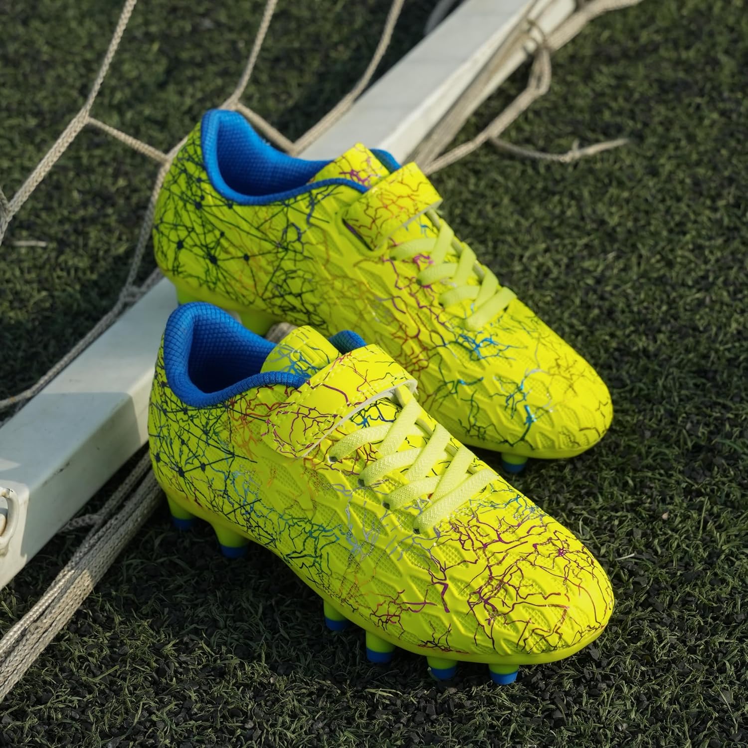brooman Kids Firm Ground Soccer Cleats Boys Girls Football Cleats with Soccer Socks