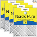 Nordic Pure 20x20x1 (Actual Size: 19 1/2 x 19 1/2 x 3/4) Pleated MERV 10 Air Filters 4 Pack