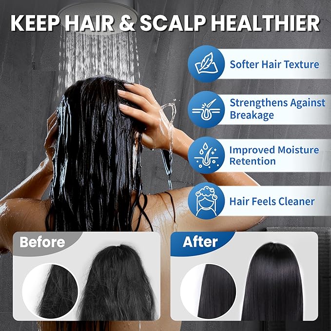 IceJoy Filtered Shower Head - Scientifically Evaluated, High-Efficiency Shower Head with Filters for Enhanced Hair & Skin Health, Minimize Hair Loss, Preserve Color-Treated Hair(Modern Chrome)