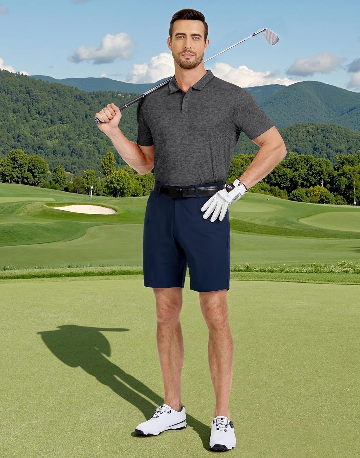 Pioneer Camp Men's Golf Shirt UPF 50+ Quick Dry Polo Shirts Short Sleeve Moisture Wicking Performance Tees Collar Work Shirts