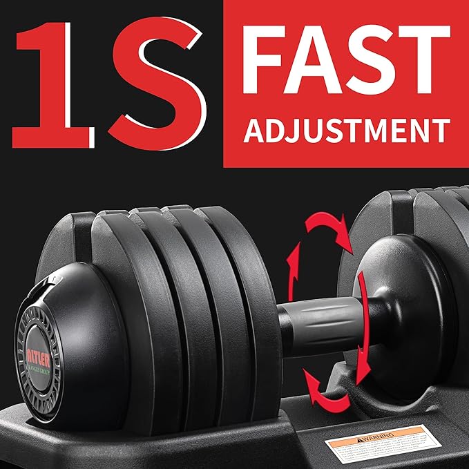 52LBS Single/Pair Adjustable Dumbbells Set Premium Rubber Coated Dumbbell Set with Secure Locking Mechanism for Safe & Customizable Strength Training-FlexoryFit