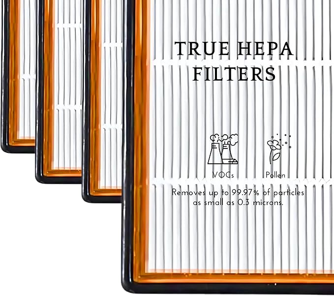 Nispira AER1 Filter Replacement for Holmes Air Purifier Smoke Grabber HAPF30AS-U4R HAPF30AT Odors Dust VOCs Remover 1.2 x 10 x 4.6 Inches, 4 Packs.