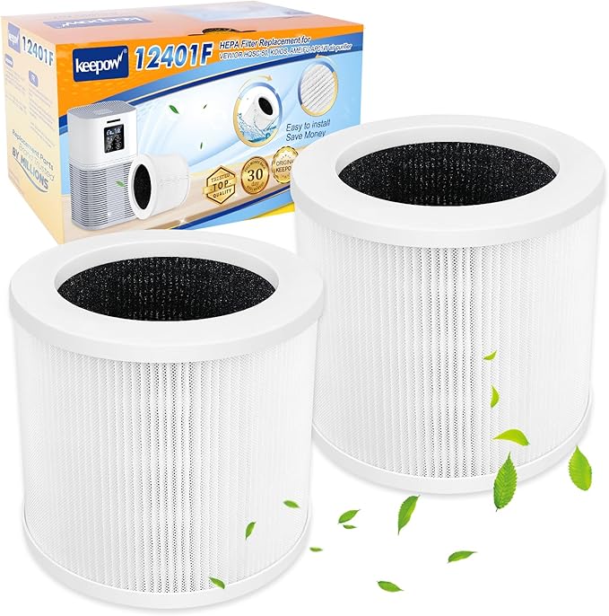 KEEPOW A1 Air Purifier Filters Compatible with VEWIOR Air Purifie-r HQSC-50, HQKJ-80, A1, AMEIFU AP01W, KOIOS HQKJ-50 Tailulu PUR0003, H13 True HEPA Filter for VEWIOR A1 Air Purifie-r Replacement