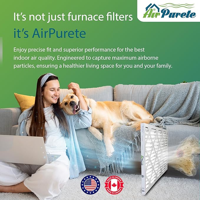 16x25x1 HIGH CAPACITY Furnace Filter | AirPurete AP- 3M16251 | Actual Size 15 1/2" x 24 1/2" x 3/4" | MERV 11 | Pack of 6 | Manufactured in United States