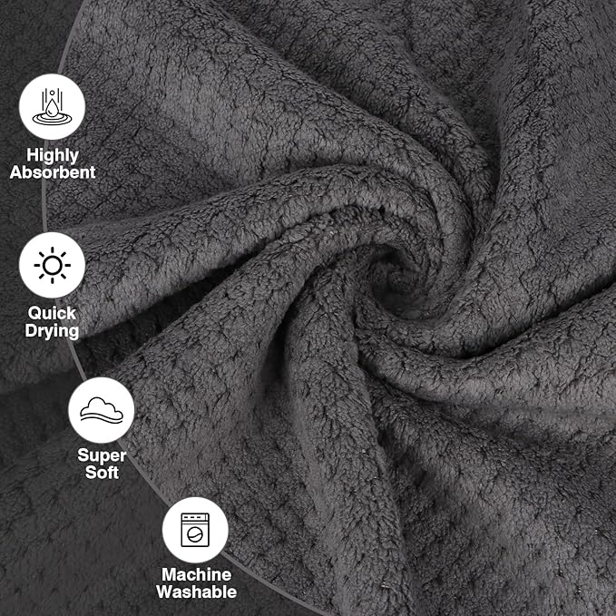 HOMEXCEL Gym Towels 3 Packs, (16x27 inches) Highly Absorbent Yoga Towel, Ultra Soft Hand Towels for Daily Use, Fast Drying Microfiber Workout Towels for Gym, Spa, Fitness, Camping, Hotel-FlexoryFit