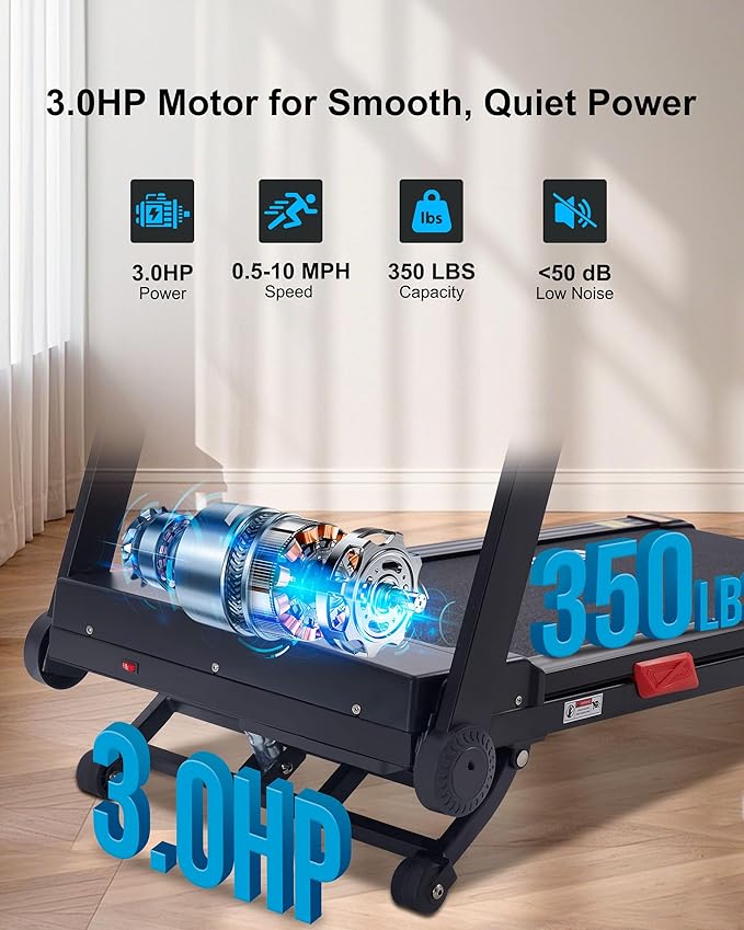 Auto Incline Treadmill, 20% Incline, 3.0HP, 10 MPH Running Machine, 18.5" Wide Belt, 350 lbs Capacity, Treadmill for Home with Bluetooth App-FlexoryFit