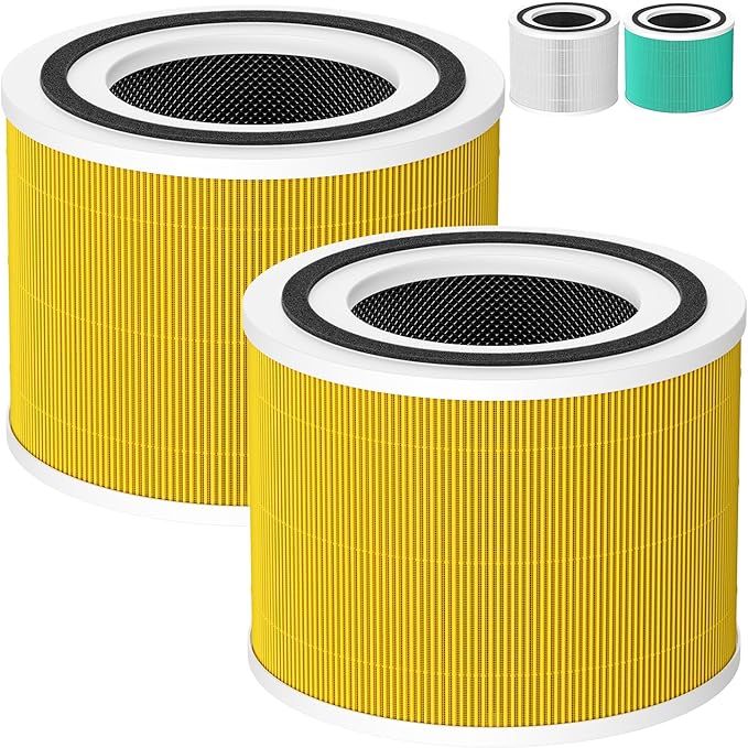 2 Pack 14 True HEPA Pet Care Replacement Filter Compatible with 240 Air Purifier, 3-in-1 True HEPA Filter Replacement with HP-14 Activated Carbon Filter, Yellow