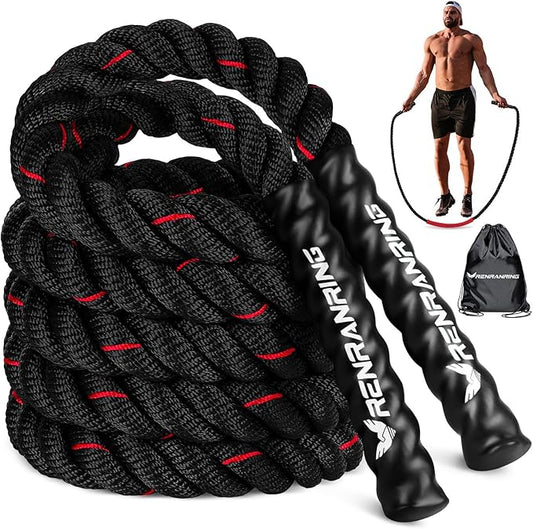 Weighted Jump Rope for Men and Women, 3lb 4lb 5lb Adult Heavy Skipping Rope, Jumprope for Fitness,Workout Equipment, Fitness Equipment for Home Gym Exercise,Improve Strength and Building Muscle-FlexoryFit