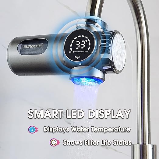 Combo Eurolife Faucet Mount Water Filter EL-LS-A15, LED Sink Water Filter - Image 2