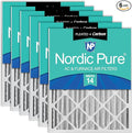 Nordic Pure 20x24x4 (19_3/8 x 23_3/8 x 3_5/8) Pleated Air Filters MERV 14 Plus Carbon 6 Pack