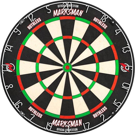 Ruthless Marksman Dart Board | Professional Level Ultra Thin Wire Sisal Dartboard for Steel Tip Darts (DB072)