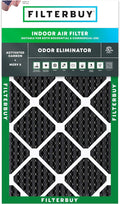 Filterbuy 10x30x1 Air Filter MERV 8 Odor Eliminator (1-Pack), Pleated HVAC AC Furnace Air Filters Replacement with Activated Carbon (Actual Size: 9.50 x 29.50 x 0.75 Inches)