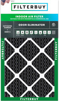 Filterbuy 10x24x1 Air Filter MERV 8 Odor Eliminator (1-Pack), Pleated HVAC AC Furnace Air Filters Replacement with Activated Carbon (Actual Size: 9.50 x 23.50 x 0.75 Inches)