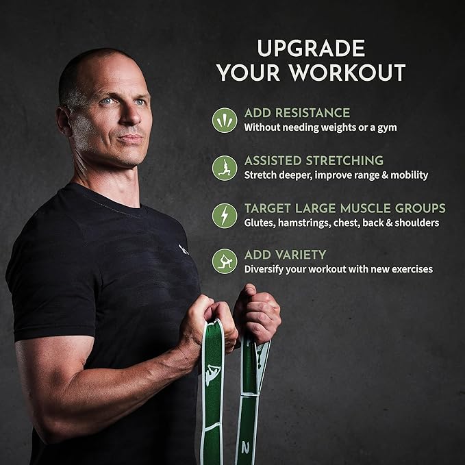 Stretching Strap Set of 3, Stretch Straps with Loops for Yoga, Pilates, Dance, Physical Therapy, 3 Resistance Bands, Stretch Bands for Exercise, Flexibility, Yoga Straps for Stretching-FlexoryFit