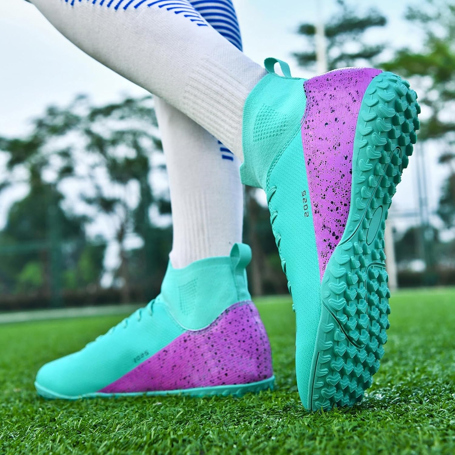 Soccer Cleats for Mens Womens Indoor Soccer Shoes Unisex Baseball Turf Shoes Youth Rugby Shoes Adult AG FG TF Football Boots Wide Training Sneaker