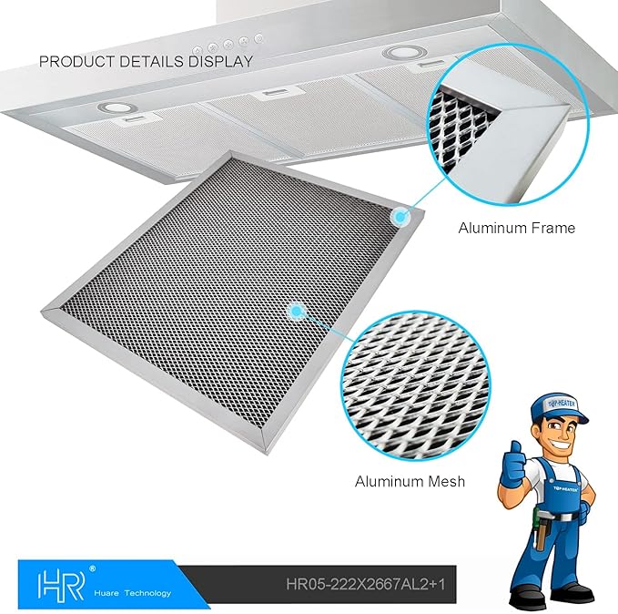 HR Huare Technology 97007696 Charcoal Range Hood Filter, Size 8-3/4 x 10-1/2 Inch, fits Broan,Kenmore,Nutone, Alternative S88152, K7588, S51113711, 41F, 4Pack