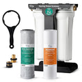 iSpring CW21-PF 2-Stage RV Water Filtration System, SGS-Tested PFAS Removal, High-Capacity Tankless Design, Durable 3/4" Lead-Free Brass Connectors for RV Campers