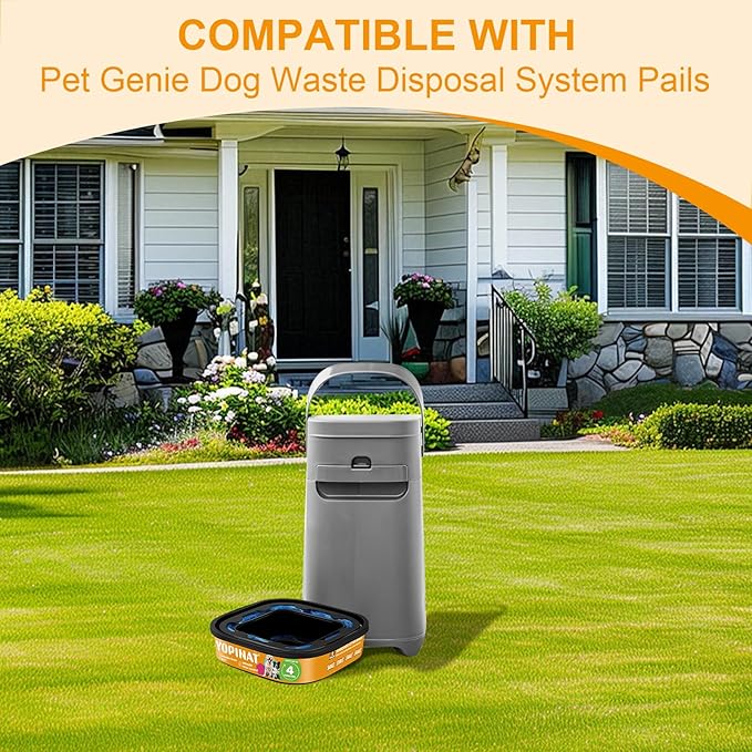 Jumbo Square Refill Bags 2 Pack – Lasts Up to 8 Months – Lavender Scented Dog Poop Bags for Dogs – EVOH Pet Waste Refills for Superior Odor Control – Fits Pet Genie Dog Waste Disposal System Pails