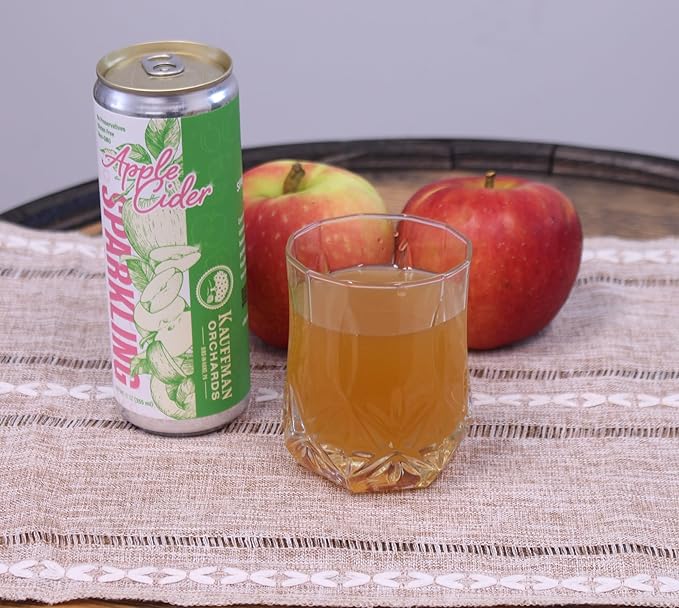Kauffman Orchards Sparkling Apple Cider, 12 oz. Can (Pack of 12)-FlexoryFit