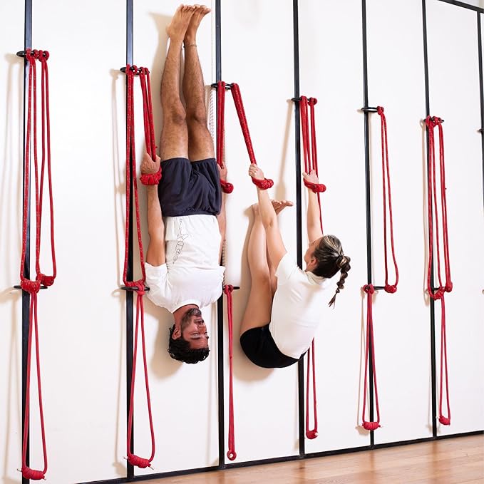 Yogikuti Iyengar Yoga Wall Rope Pair Premium Quality Cotton & Polyester Ropes for Restorative & Anti-Gravity Poses-FlexoryFit