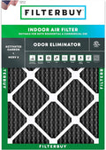 Filterbuy 20x25x1 Air Filter MERV 8 Odor Eliminator (1-Pack), Pleated HVAC AC Furnace Air Filters Replacement with Activated Carbon (Actual Size: 19.50 x 24.50 x 0.75 Inches)