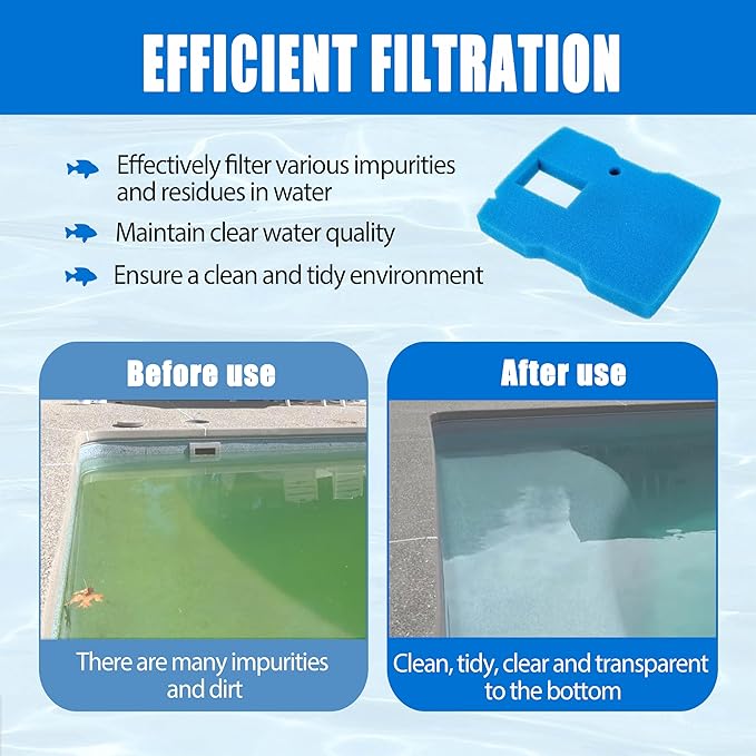 Replacement Pond Filter Pad Fountain Sponge Filter for VIVOHOME Pond Filter 530 & 660 GPH Pond Pump Filter - 3 Pcs