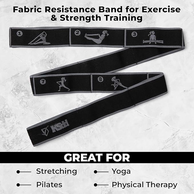 Elastic Yoga Strap with 11 Loops – Premium Stretch Band for Flexibility, Physical Therapy, Pilates, Leg & Full-Body Exercises – Non-Slip Fabric Resistance Band for Mobility & Strength Training-FlexoryFit
