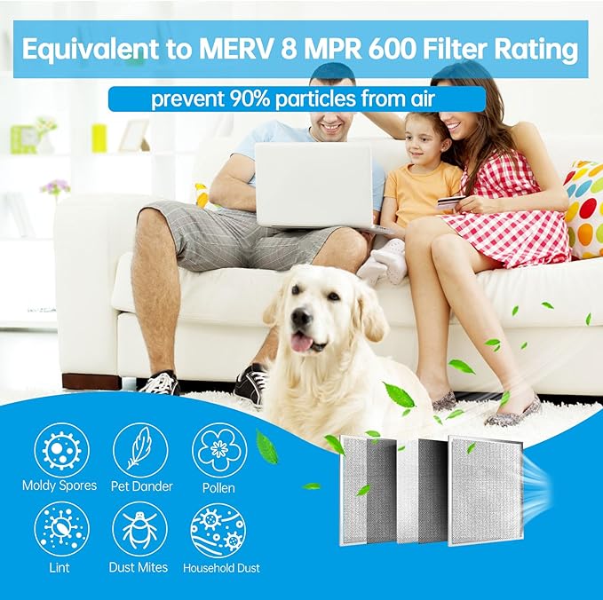 UBeesize 16x24x1 Air Filter HVAC AC Furnace Filter,MERV 8,Reusable Washable, Lasts a Lifetime,Permanent Air Filter,Breathe Fresher,Home And Office(Actual Size:15.67x23.74x0.8Inch)