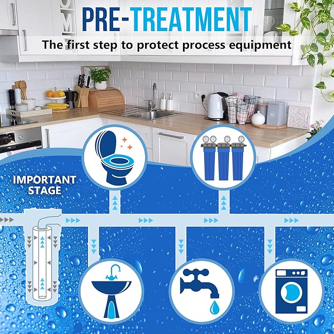 Standard Whole House Coconut Shell Carbon Block 5 Micron Water Filter 20” x 2.5” Fits 20” x 2.5” Housings. Remove Chlorine and Bad Odor. Compatible with C1-20, HX-CB-25-2010, F3WCB32