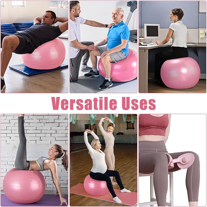 Pilates Kit for Home Workouts Women, Pilates Equipment with Pelvic Floor Exercise Devices, Figure 8 Resistance Band,Booty Bands, Large Yoga Ball for Pregnancy, Kegel Exercise, Physical Therapy-FlexoryFit