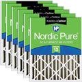 Nordic Pure 20x20x4 (19_1/2 x 19_1/2 x 3_5/8) Pleated Air Filters MERV 13 Plus Carbon 6 Pack