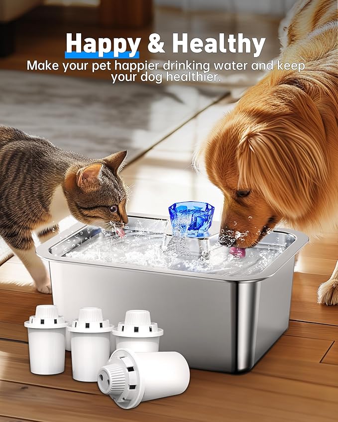 (4 Pack) Replacement Filters for lesotc Dog Water Fountain, High-Efficiency & Safer & Cleaner Replacement Water Filters for lesotc Large Dog Water Fountain/Dog Water Bowl Dispenser