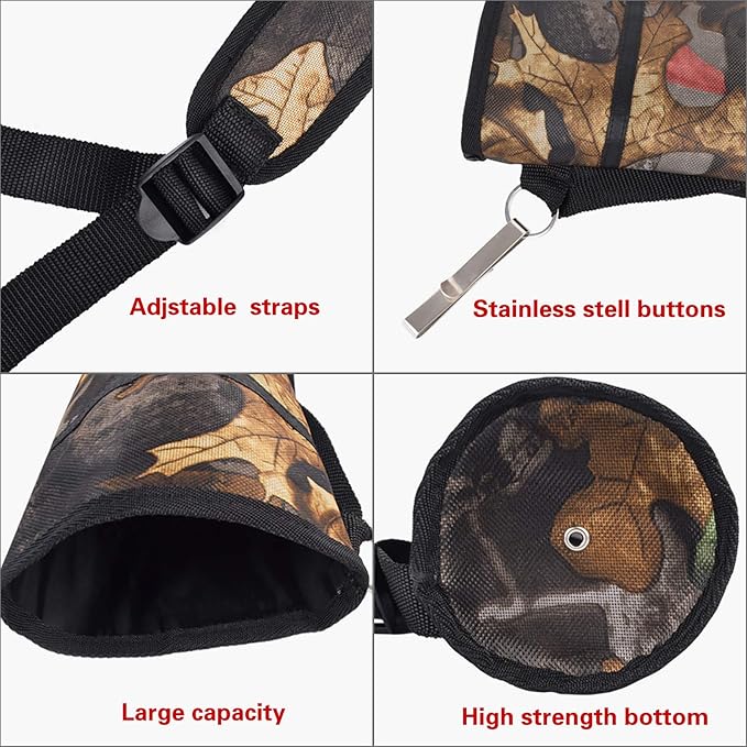 YLS Archery Hip and Back Quiver for Arrows - Black Arrow Quiver for Kids and Adults - Adjustable Arrow Holder with a Padded Strap and Belt Clip - Archery Accessories for Field and Practice