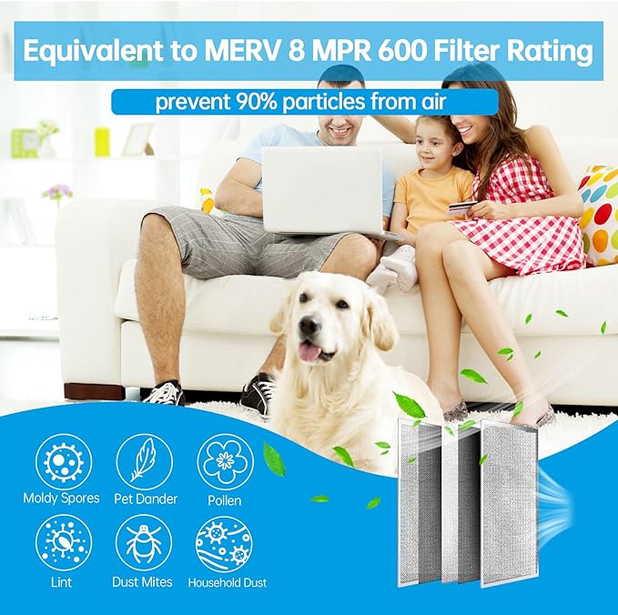 UBeesize 14x25x1 Reusable Electrostatic Air Filter HVAC AC Furnace Filter,MERV 8, Washable, Lasts a Lifetime,Permanent Air Filter,Breathe Fresher,Home And Office(Actual Size:13.5x24.5x0.82 Inch)