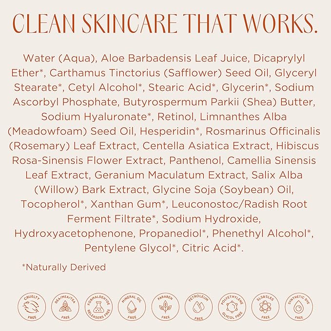 InstaNatural Retinol Moisturizer Nighttime Face Moisturizing Cream, Brightens and Reduces Signs of Aging, Wrinkles, Lines and Discoloration, with Vitamin C and Hyaluronic Acid, 3.4 Fl Oz-FlexoryFit