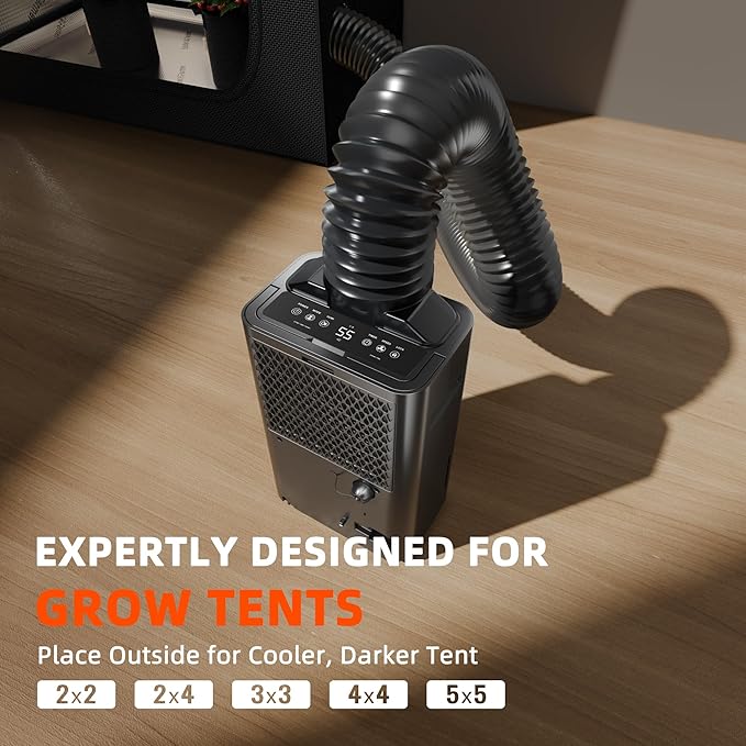 Spider Farmer Upgraded Dehumidifier with Drain Hose 2000 Sq.Ft.Dehumidifier with Smart Humidity Control Display, Air Duct, 24-Hour Timer, Provides Powerful Dehumidification for Grow Tent and Home