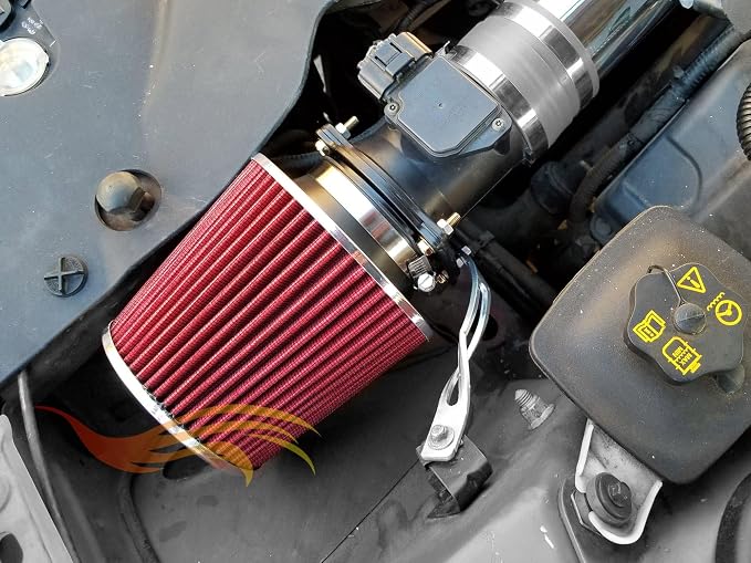 RED 4 inch 102 mm Inlet Truck Air Cone Replacement Performance Washable - Image 4