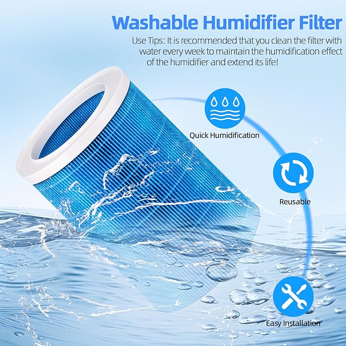Humidifier Replacement Filter Compatible with Lamon MistZero/MistZero B/MistZero S and Compatible with Mifasol 5L Evaporative Humidifier, Evaporative Washable Humidification Filter,2-Pack